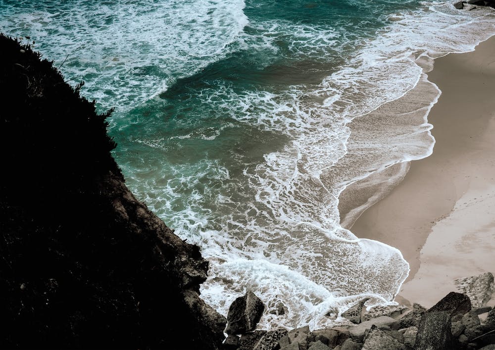 Cliff, Beach, Waves And The Ocean Colour Travel Portugal Landscape