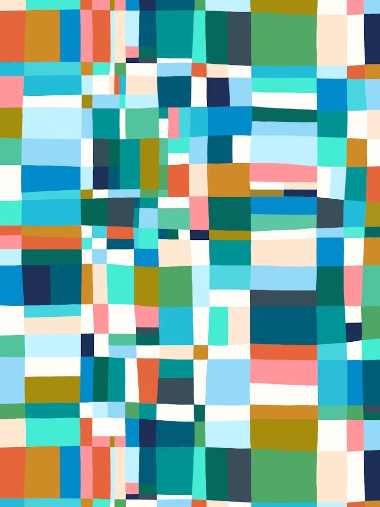 Austin Painted Abstract - Teal