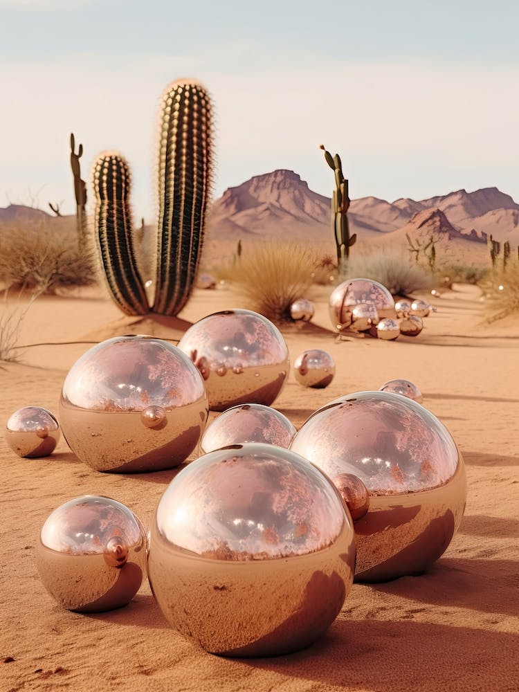 Disco Balls 3d In The Desert 2