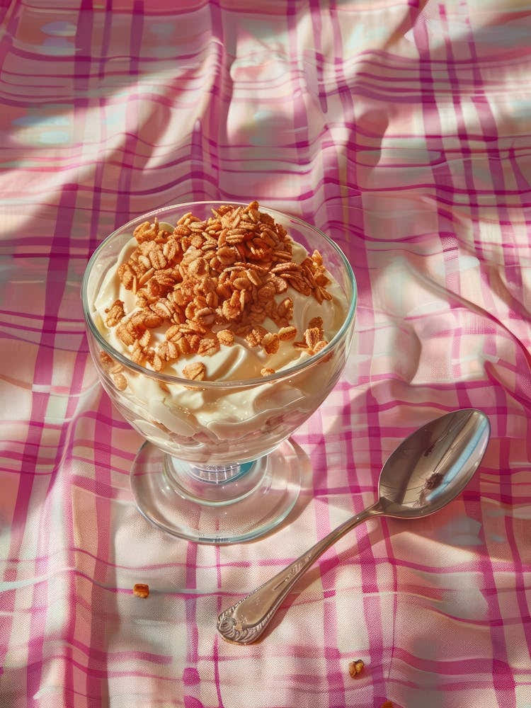 Pink Breakfast Food Granola Bowl 2