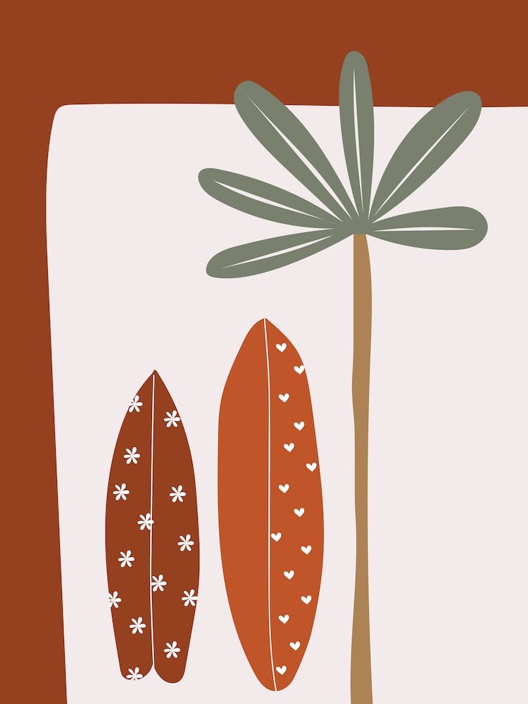 Boho Surf und Palme