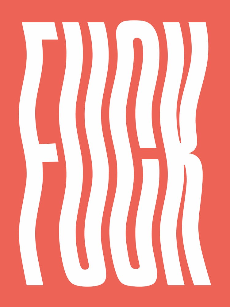 Fuck cool minimal wavy text (red tone)