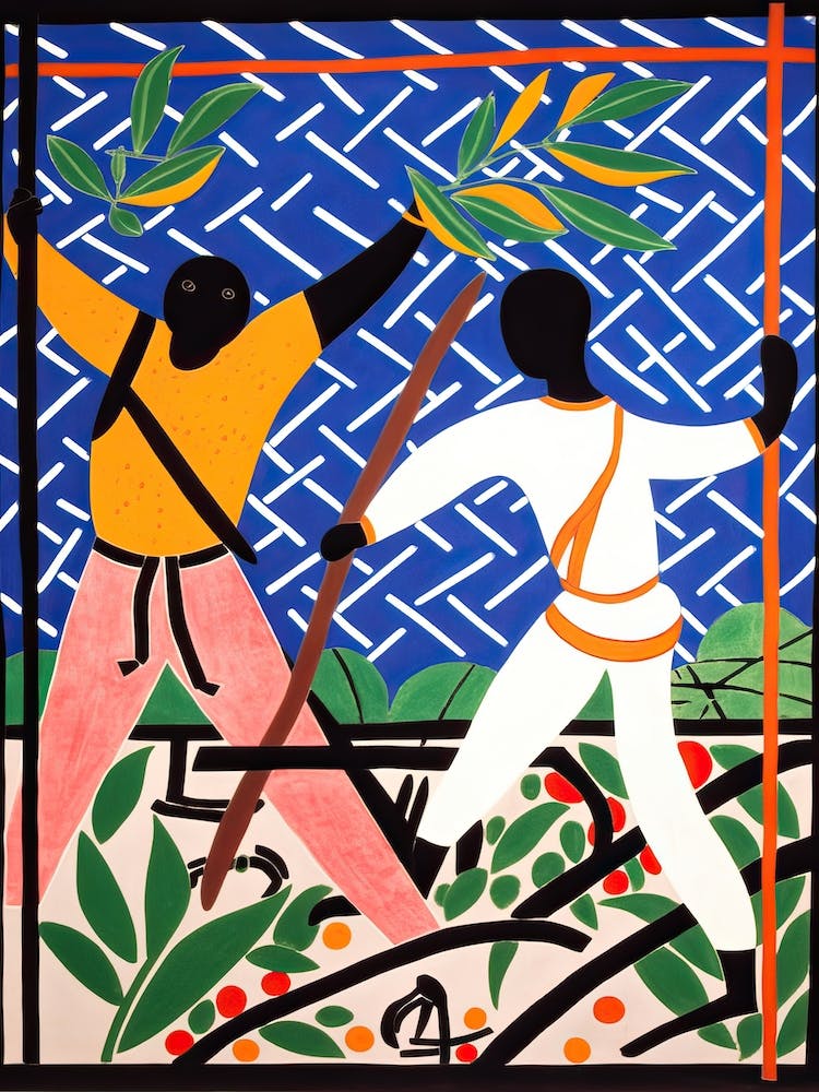 Fechten im Stil von Matisse 1