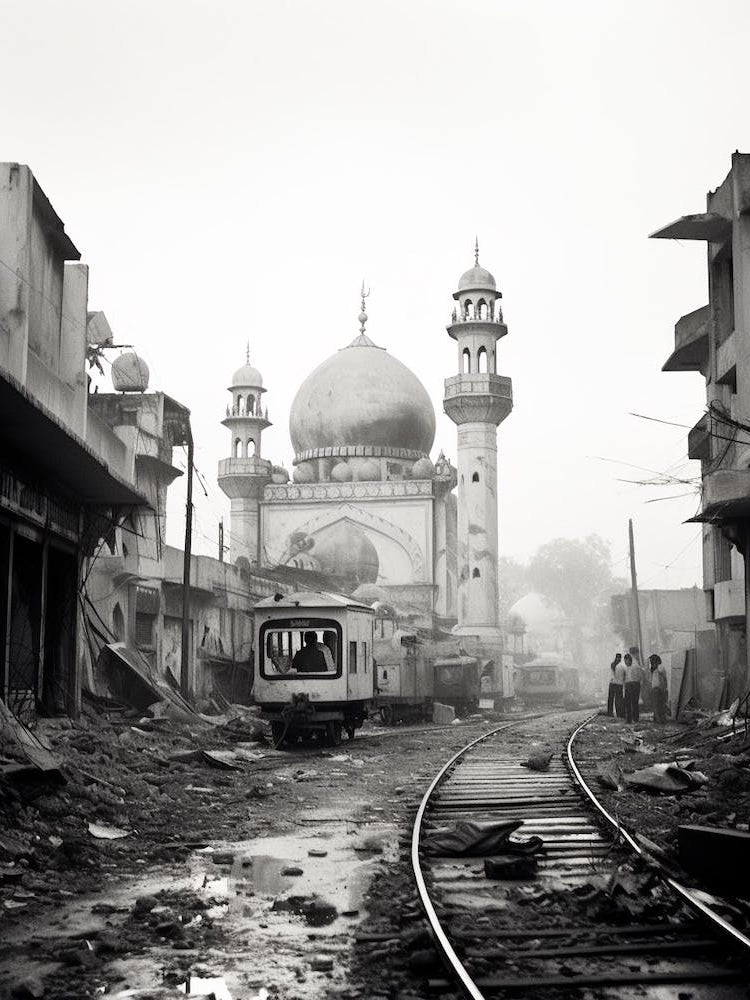 Lahore, Pakistan, Black And White Old Photo 1
