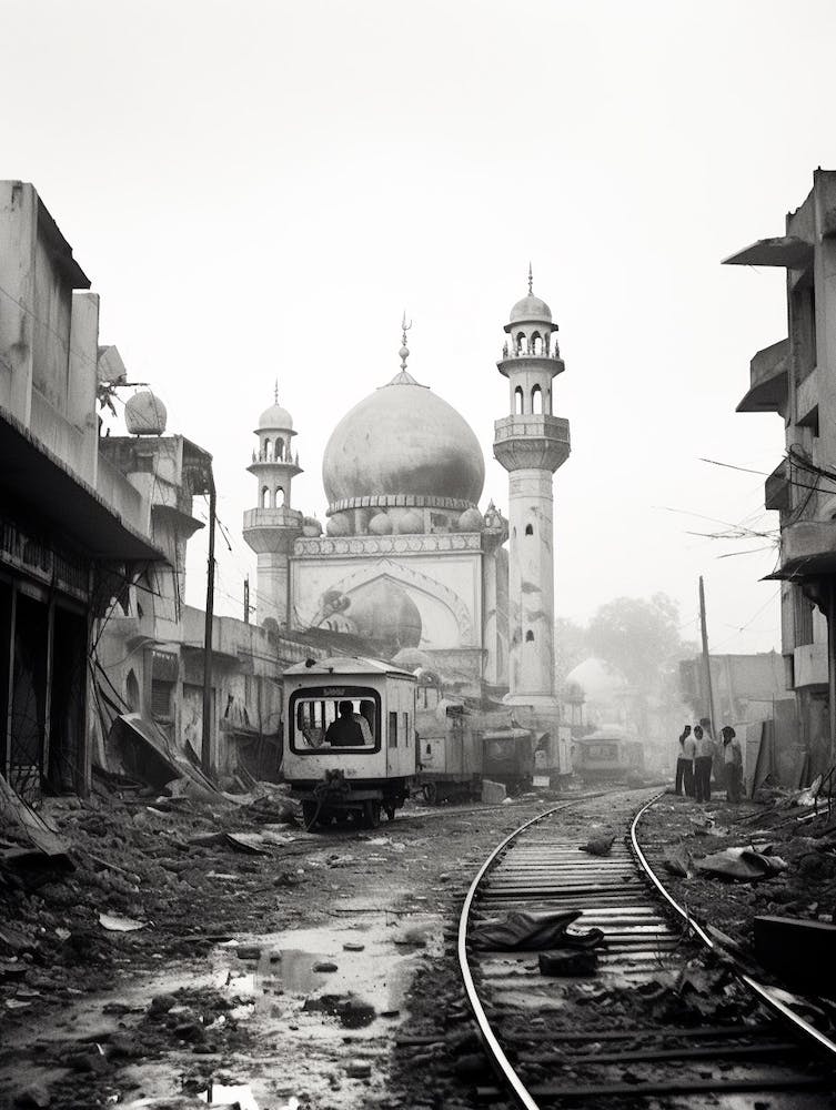 Lahore, Pakistan, Black And White Old Photo 1