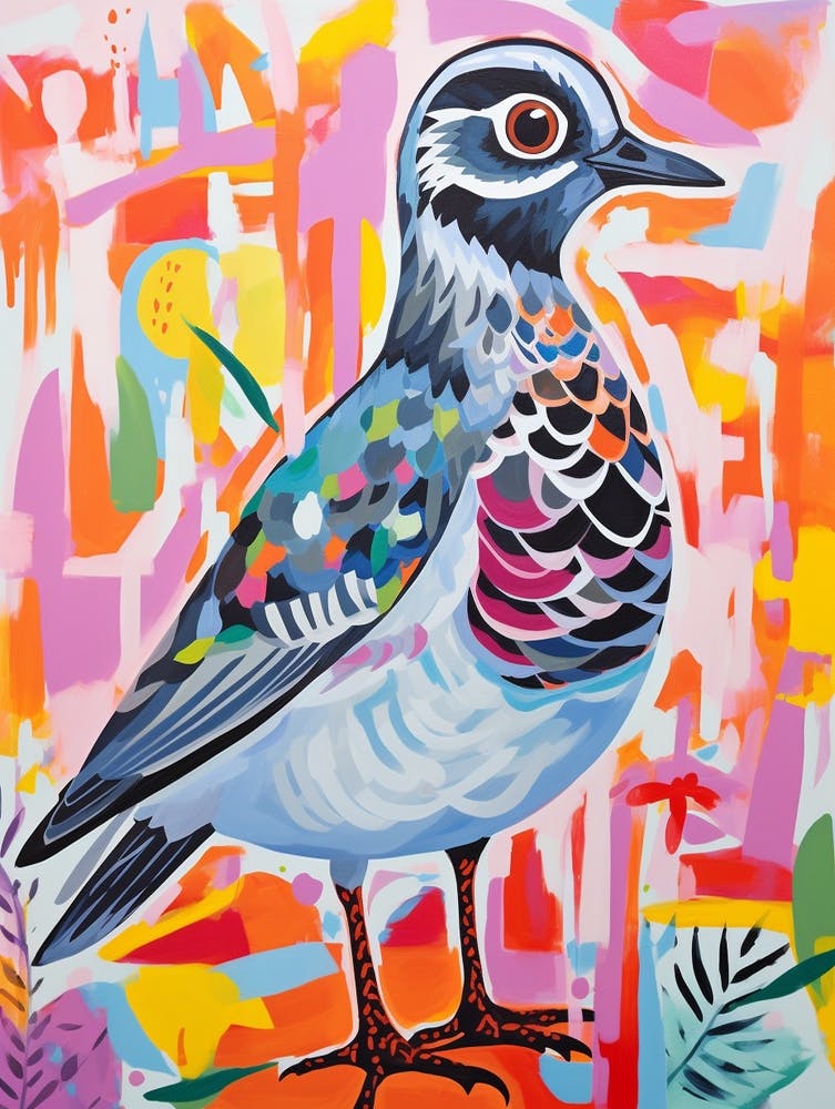 Colourful Bird Painting Grey Plover 2
