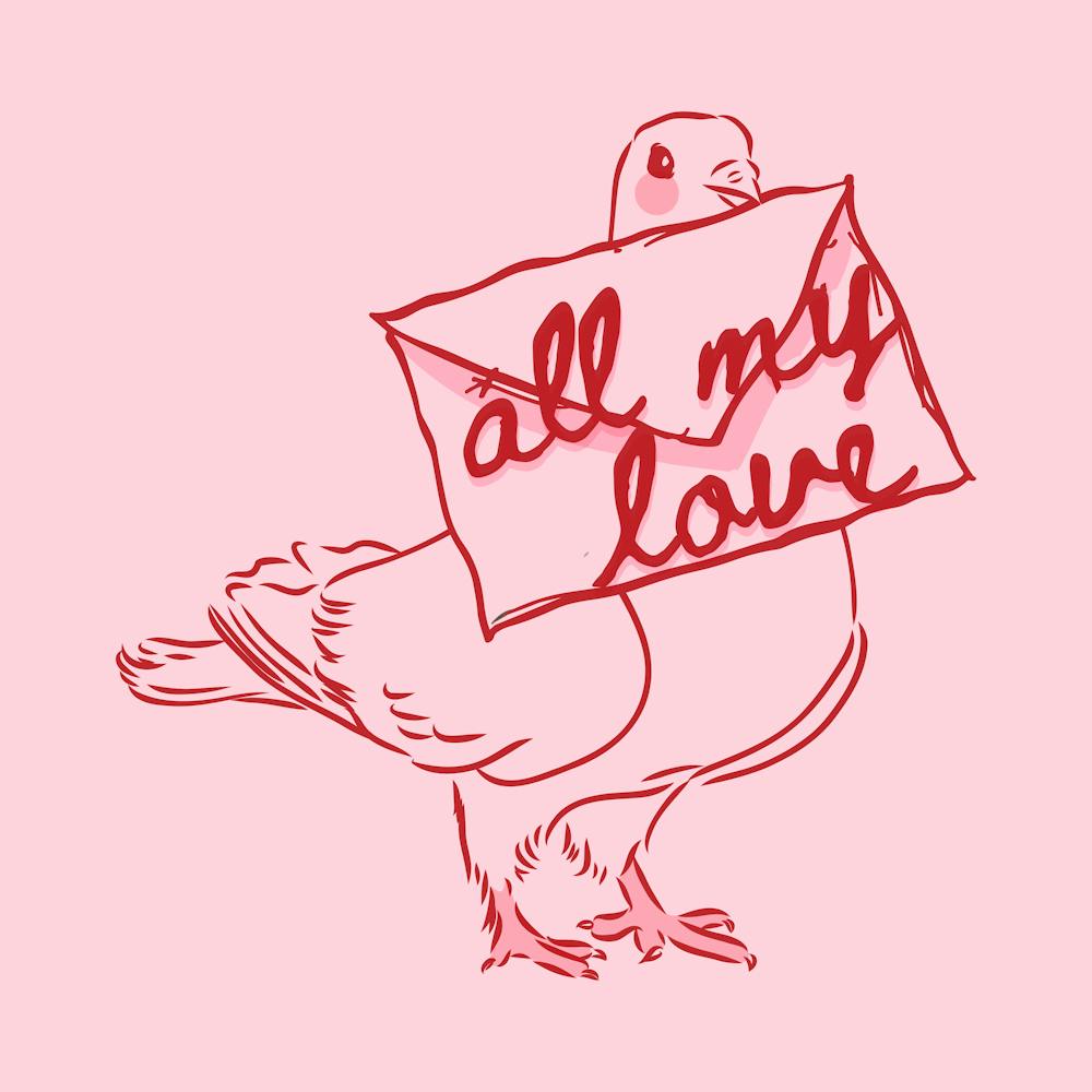 All My Love | Valentines Gift | Pigeon Wall art 1