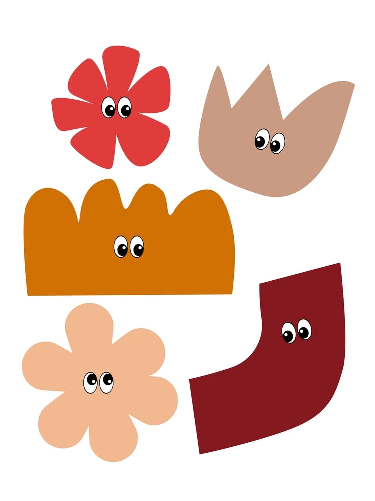 Friendly Shapes Red & Orange