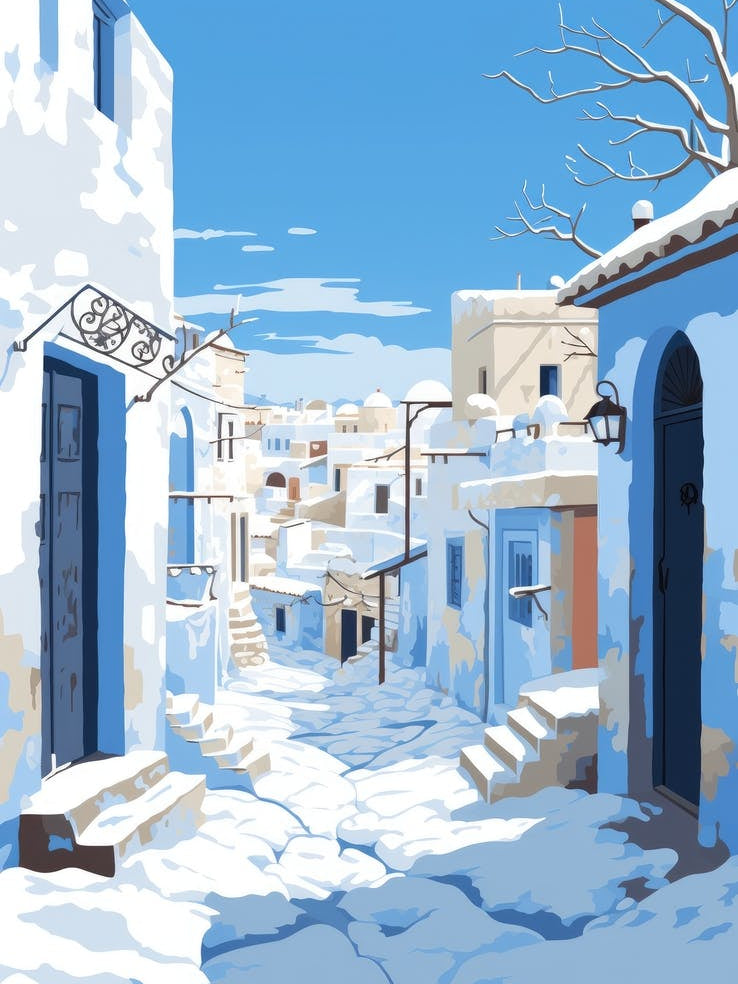 Snowy Village In Morocco