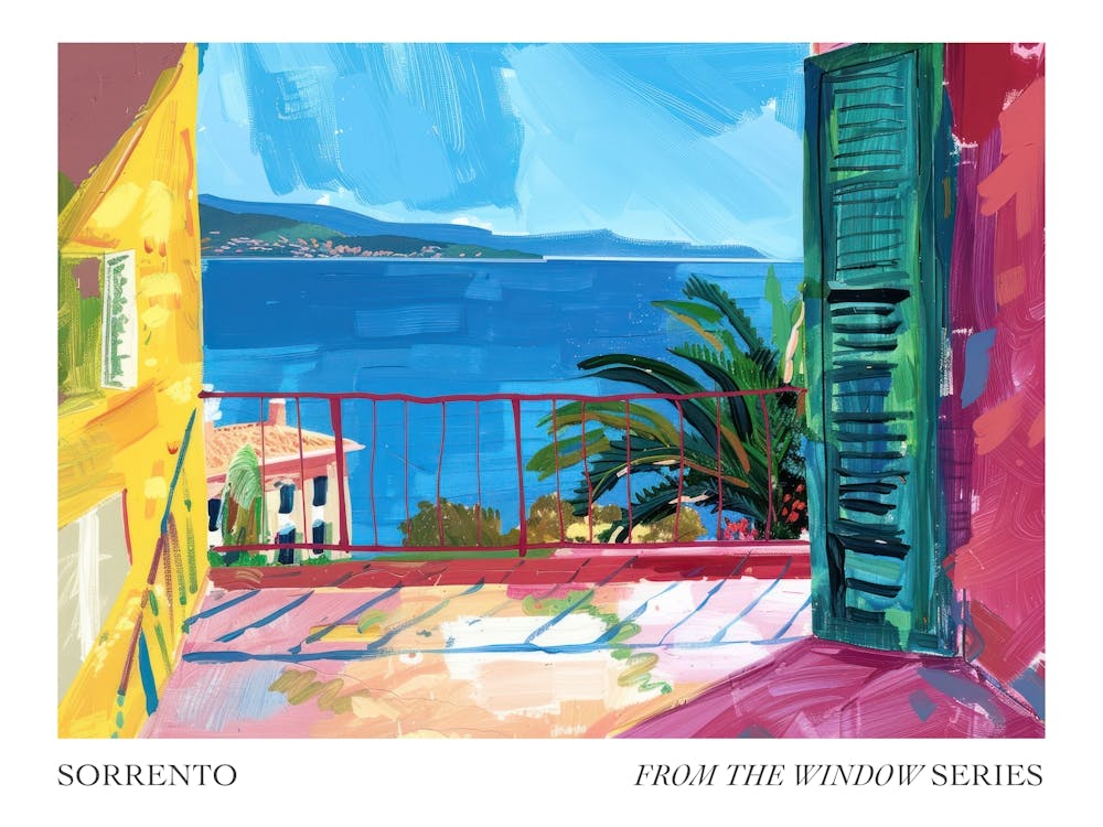 Sorrento From The Window Series Poster Painting 4
