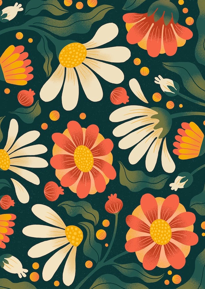 Retro Daisies Daisies