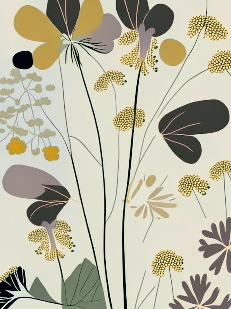 Meadow Rue Wildflower Modern Muted Colours 1