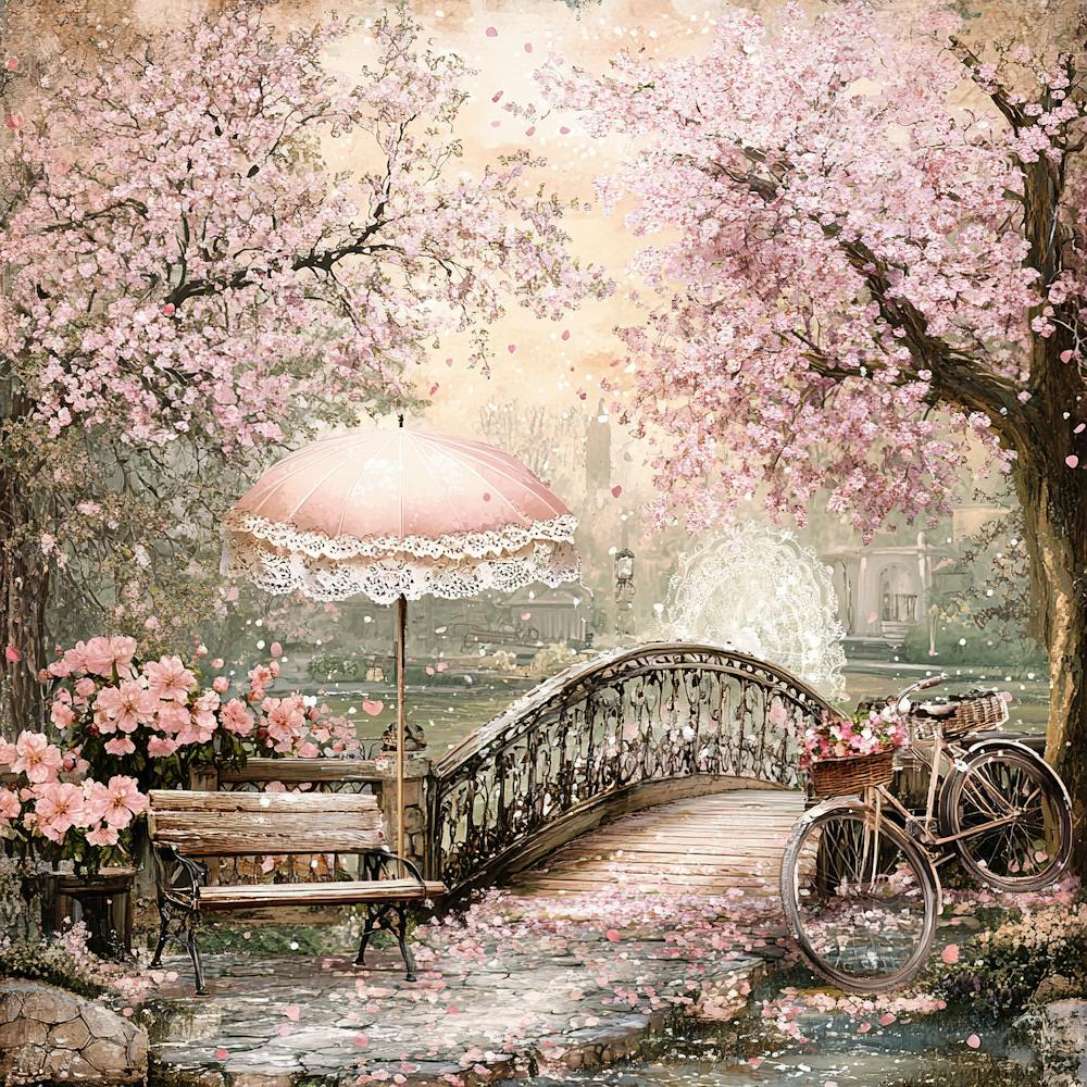 Vintage Cherry Blossom Dreamscape 3