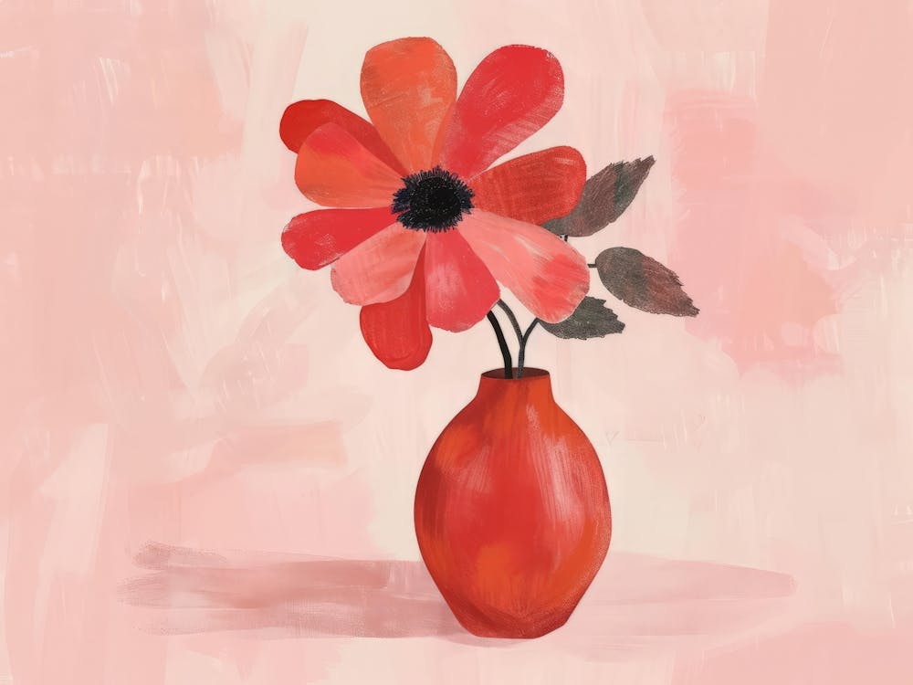 Red Flower In A Vase