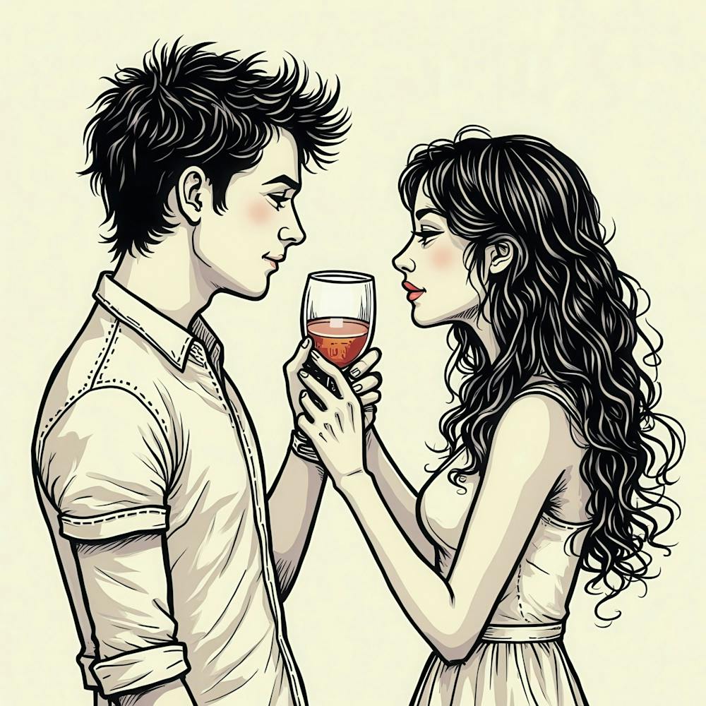 Couple Holding Wine Glasses