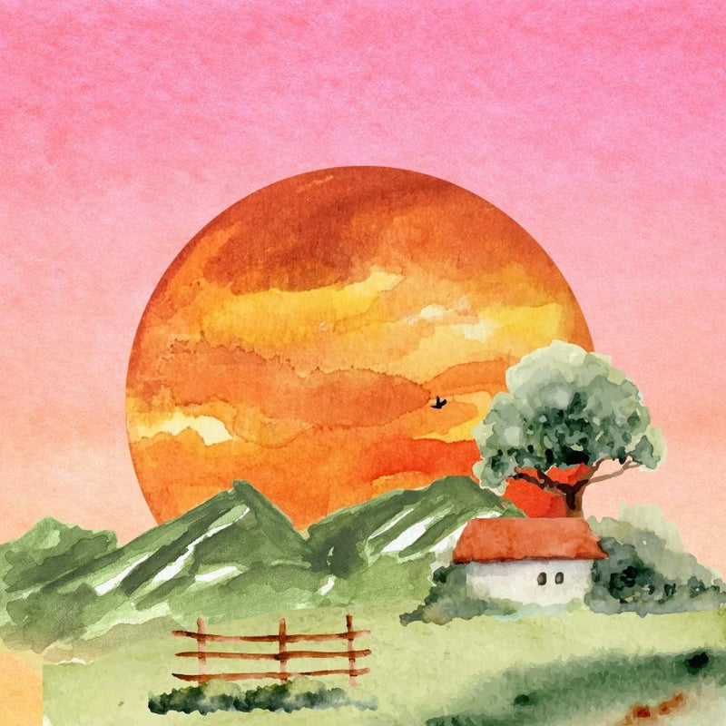 Watercolor Of A Sunset