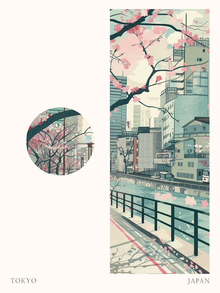 Tokyo Japan 3 Cut Out Travel Poster