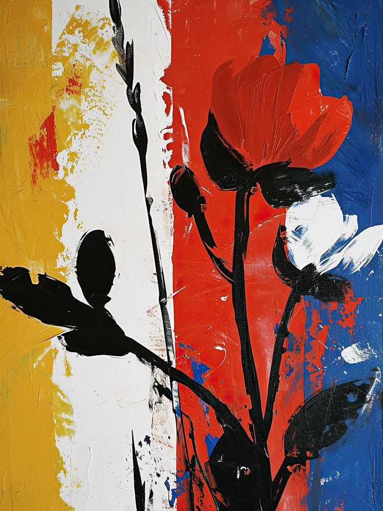 Red White And Blue Flower, Pop Art