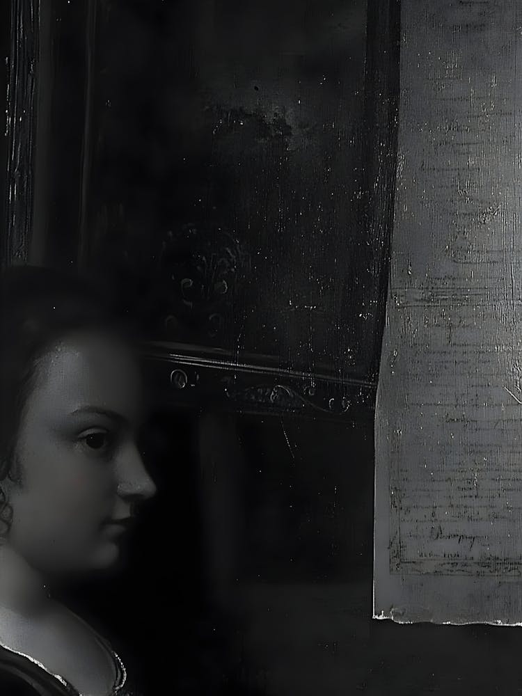 Dark Gothic Girl In A Mirror