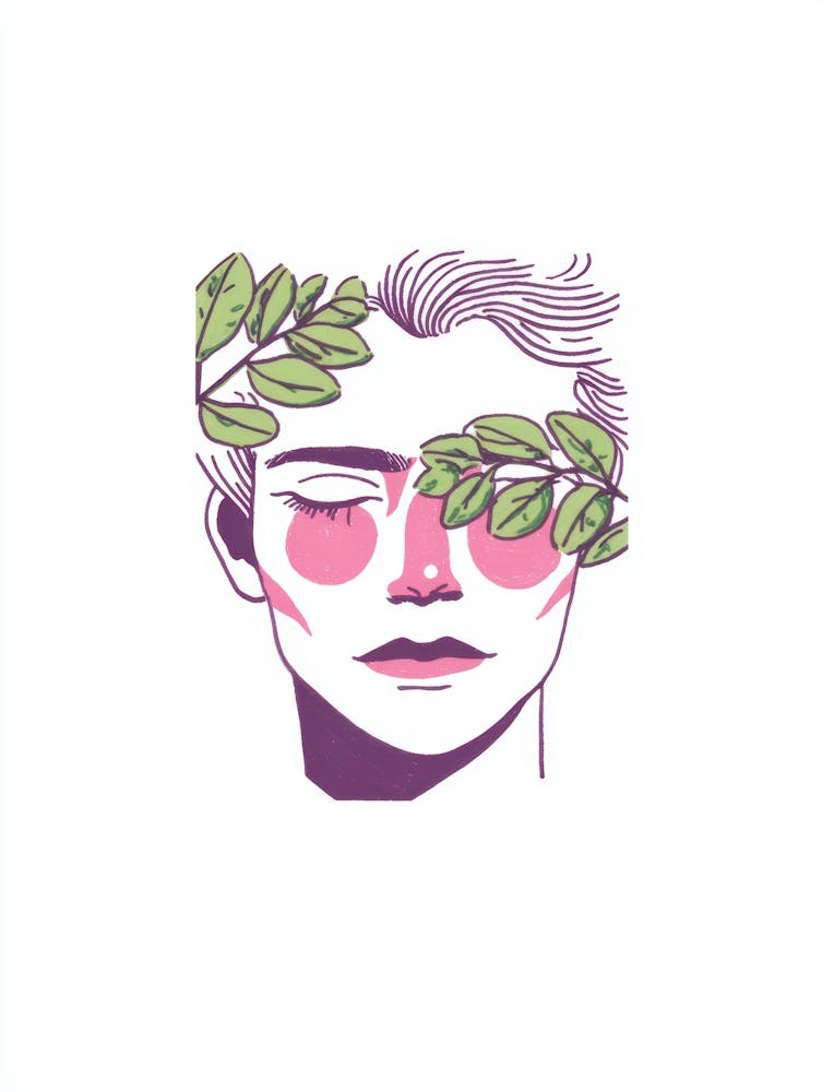 Portrait Of A Woman With Leaves 39