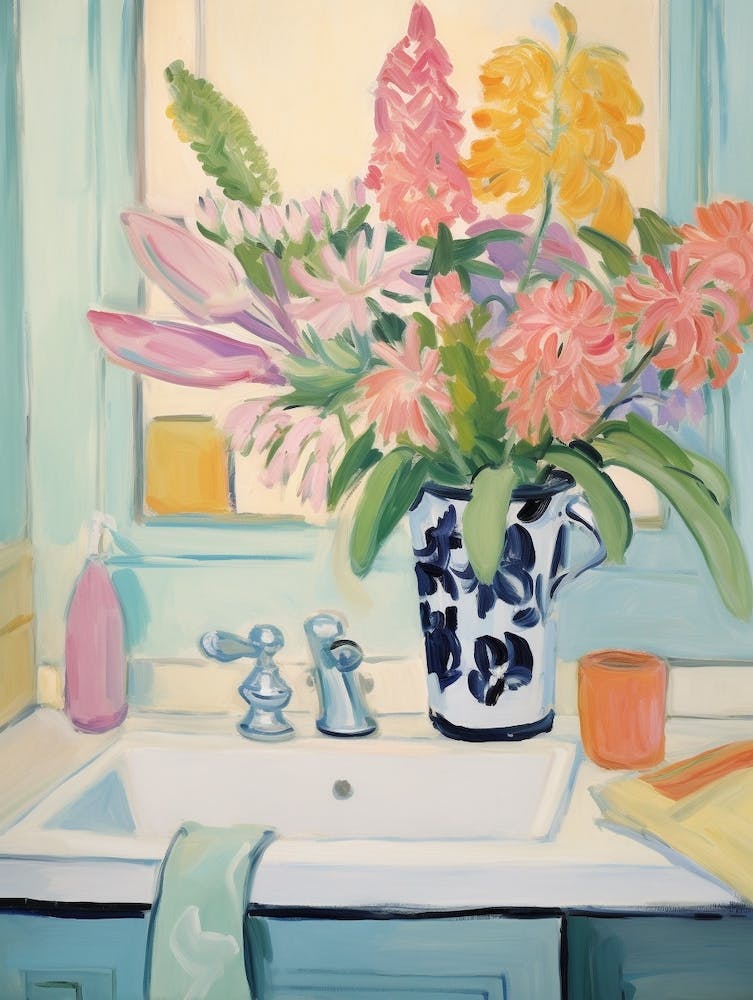 A Vase With Peacock Flower, Flower Bouquet 2