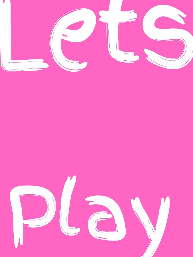 Lets Play Kids Poster Pink