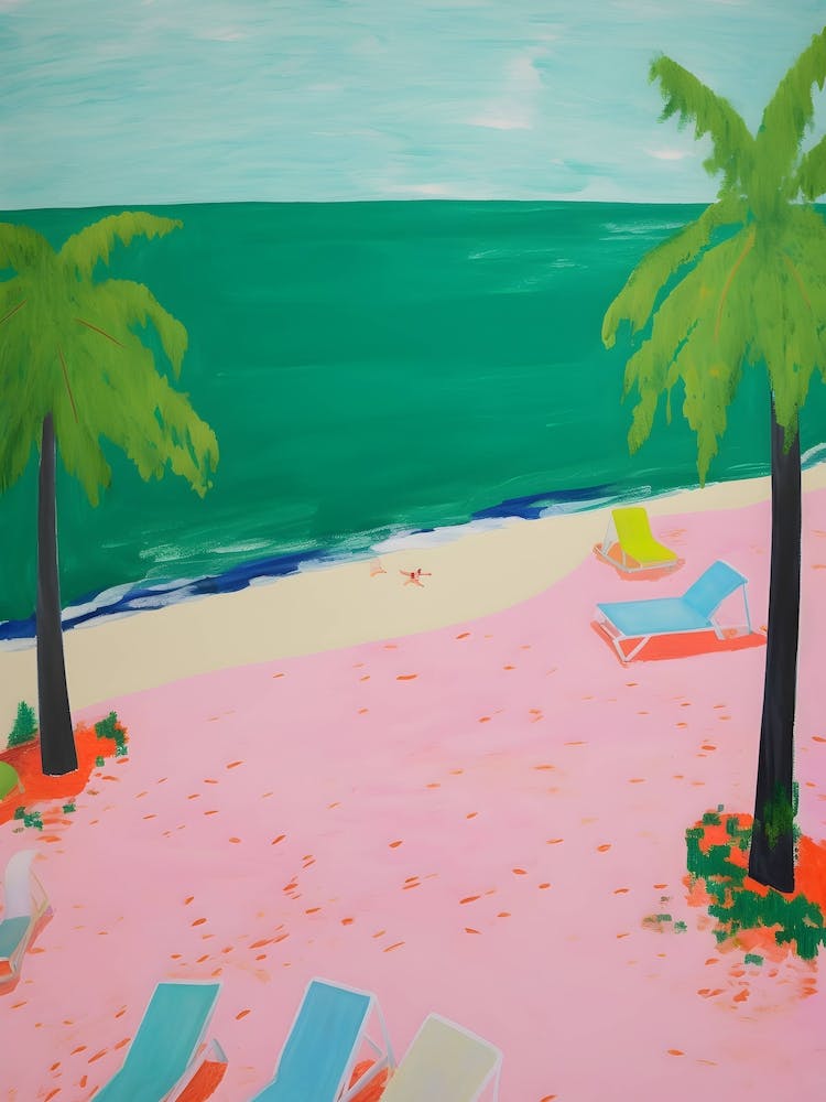 Green and Pink Beach