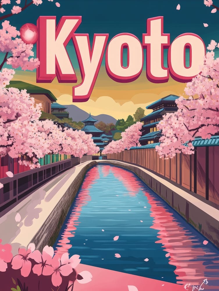 Aihrgdesign A 1970s Inspired Travel Poster For Kyoto