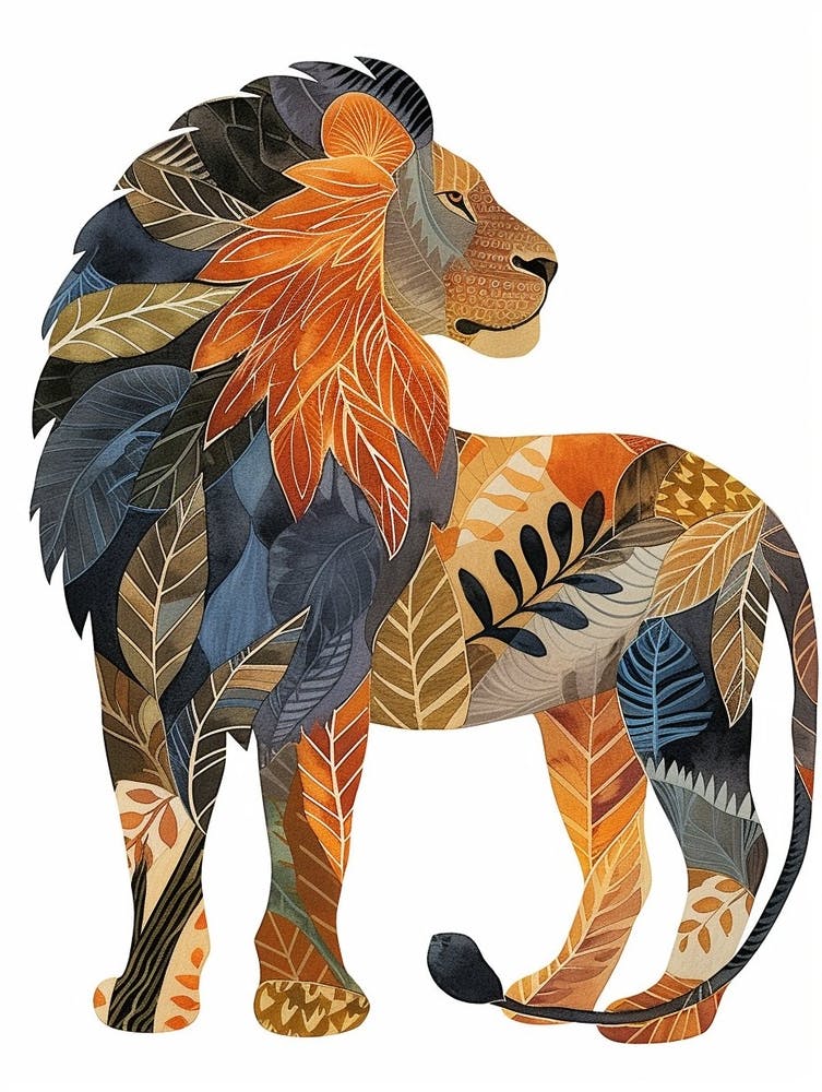 African Lion Symbolic Imagery Clipart 2