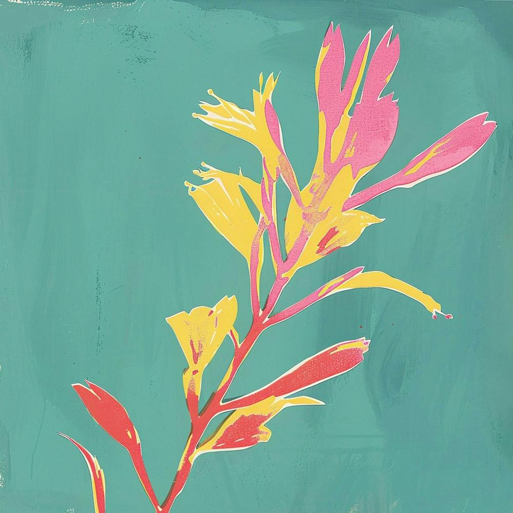 Känguru-Pfotenblume 2 Quadratische Blumenillustration