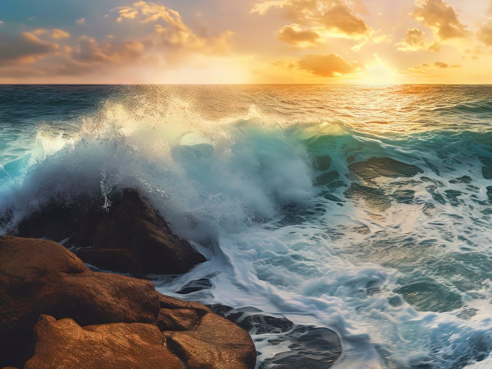 Sunset Over The Ocean 1