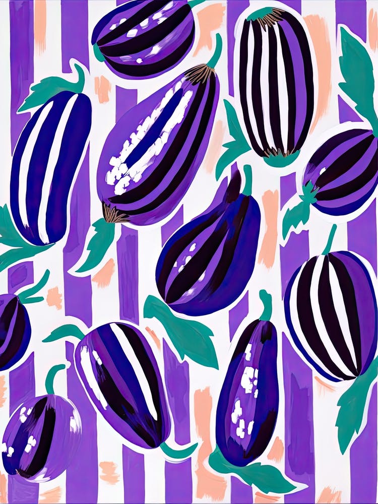 Eggplant Summer Illustration 1