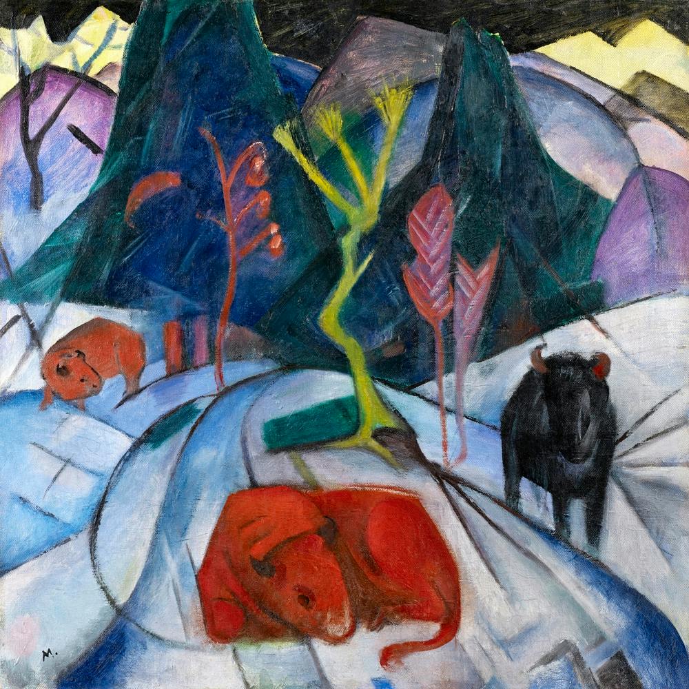 Bison In Winter (Red Bison) (1913), Franz Marc