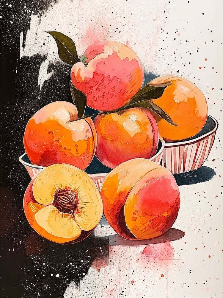 Abstract Art Deco Peach Explosion 1