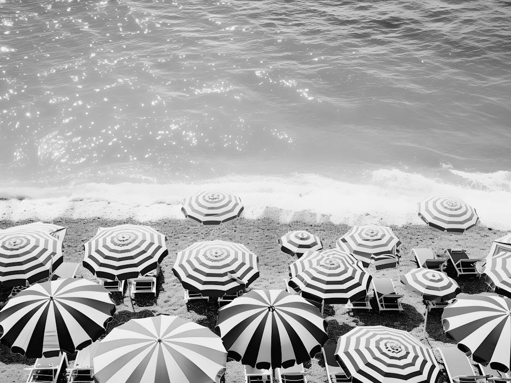 Parasols de Plage Noir et Blanc