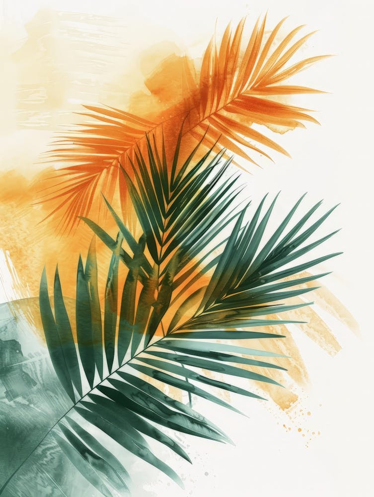 Watercolor Palm Leaves