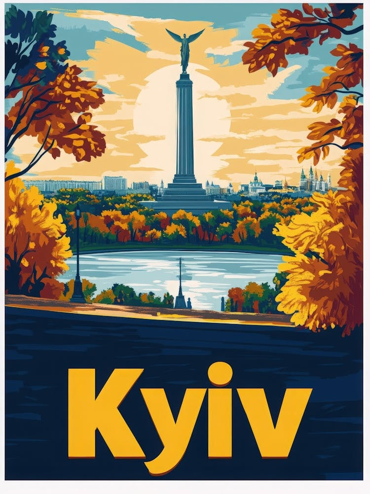 Aihrgdesign A 1970s Inspired Travel Poster For Kyiv Depicting D8bf5835 Be9d 455c Be74 093fac3459c0 3