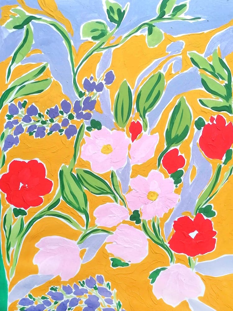 Textured Blooms Mustard