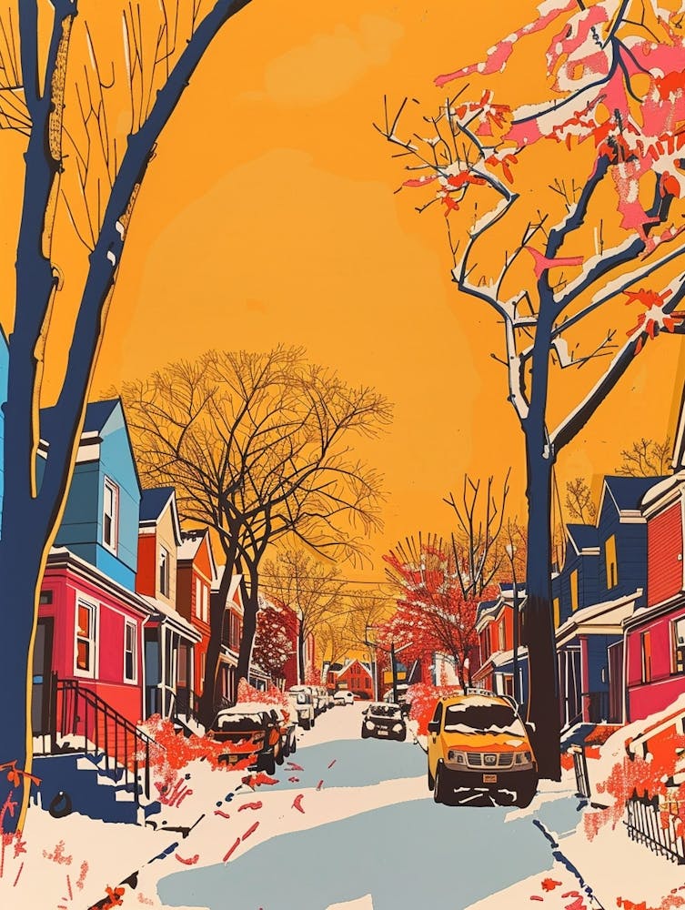 Tottenville New York Colourful Silkscreen Illustration 3