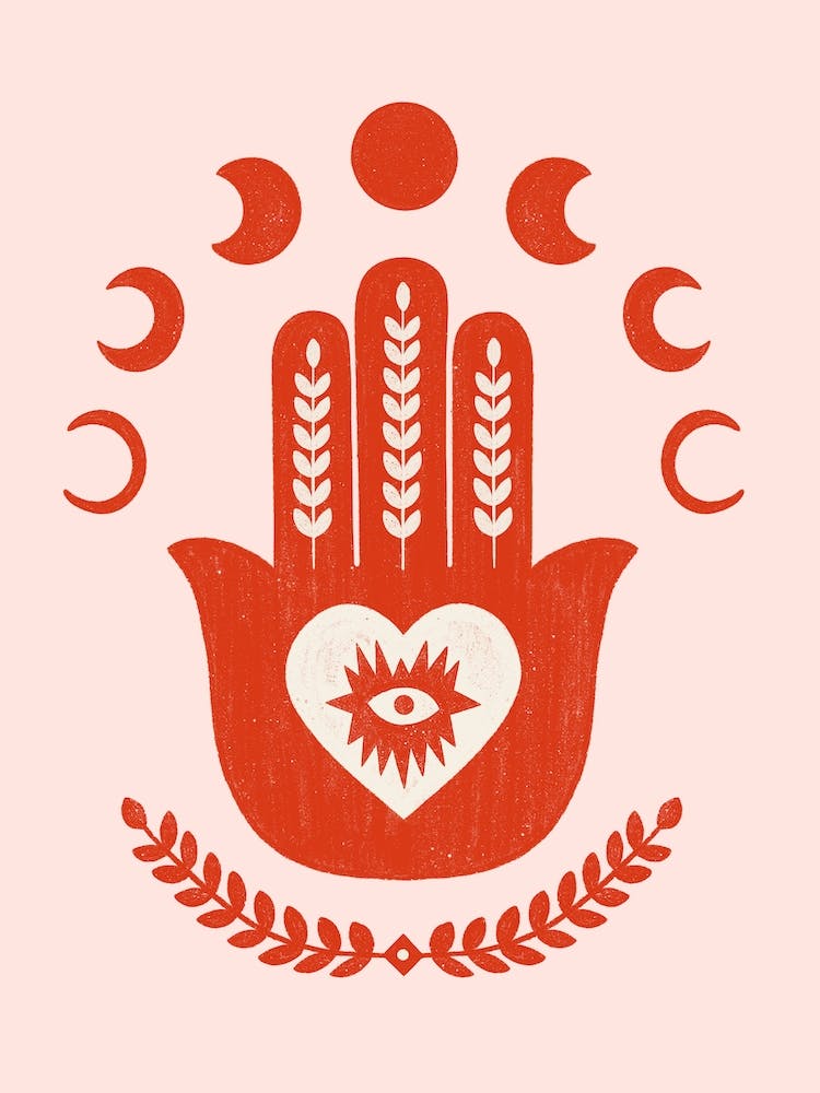 Hamsa Et Phases De La Lune Orange