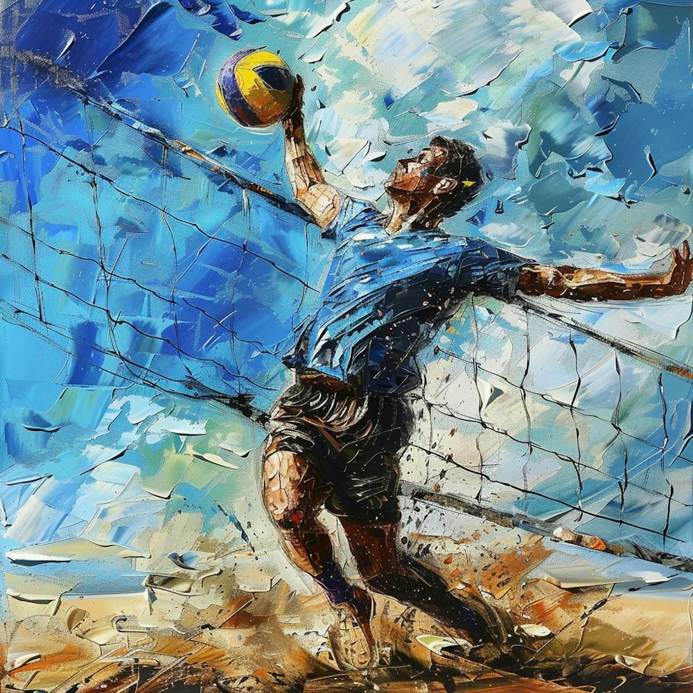 A Volleyball Spike Oil Painting Illustration 1718706264 2