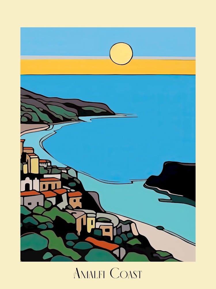Poster Of Minimal Design Style Of Amalfi Coast, Italy 2