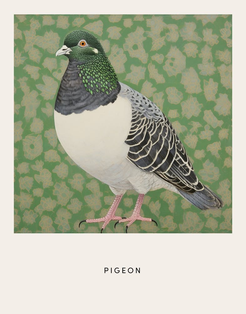 Ohara Koson Inspired Bird Painting Pigeon 2 Poster