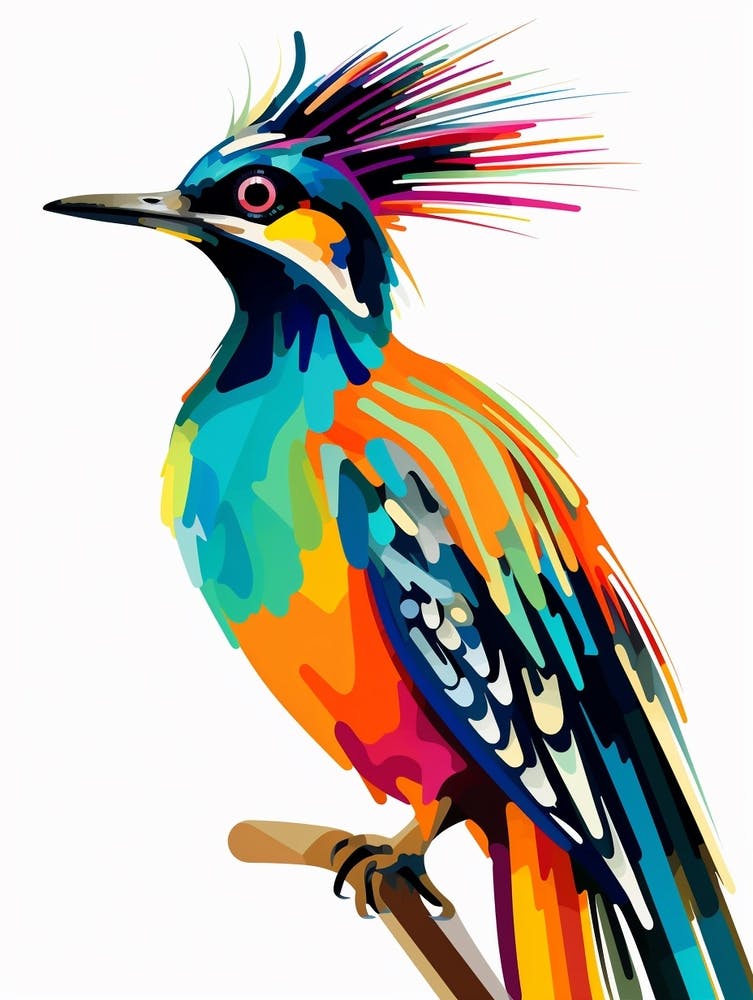 Colourful Geometric Bird Roadrunner 2