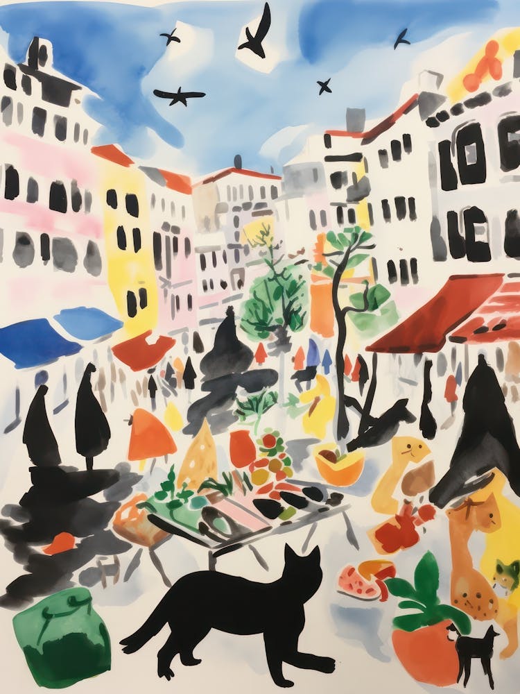 The Food Market In San Francisco 4 Illustration