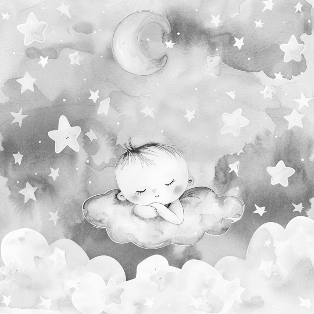 Baby Sleeping On A Cloud