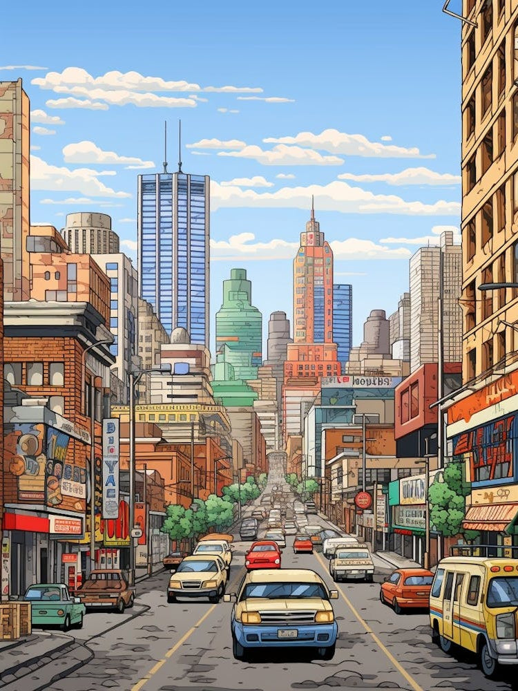 Johannesburg Pixel Art 4