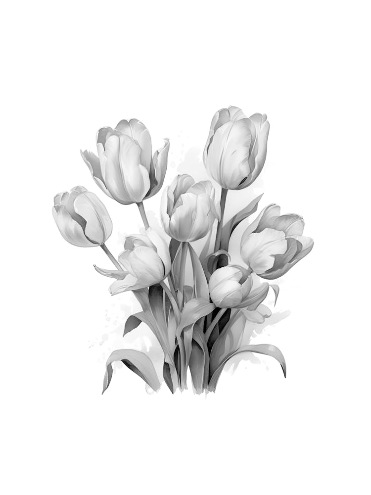 Black And White Tulips
