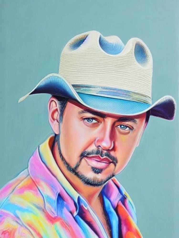 Jason Aldean Colourful Illustration