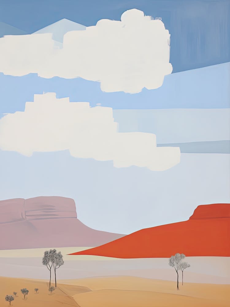 Karoo-Wüste Südafrika, Zeitgenössische Abstrakte Illustration 1